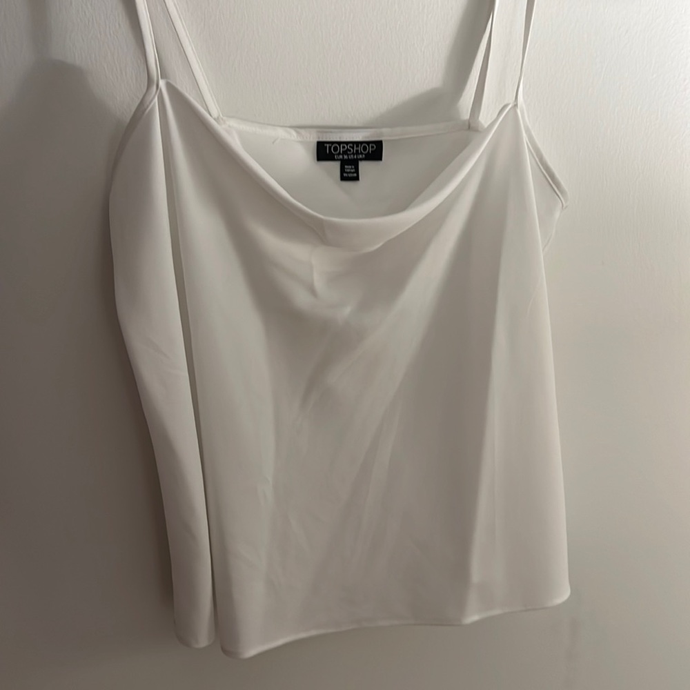 Topshop white flowy tank